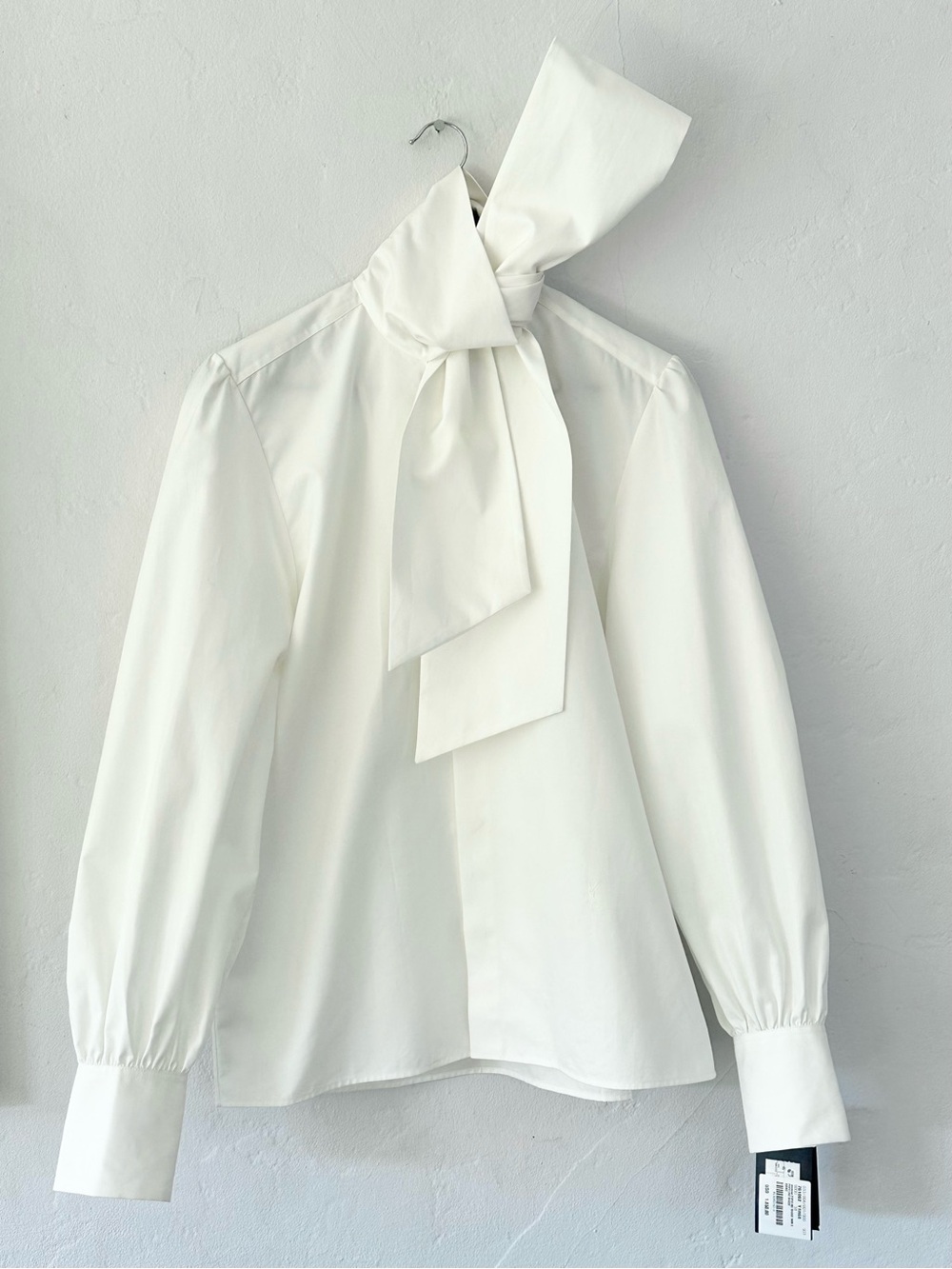 Saint Laurent Paris Chemise Popeline Rigide White Blouse